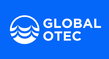 GLOBAL OTEC white logo on blue.