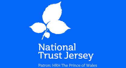 National Trust Jersey logo in white on a blue background.